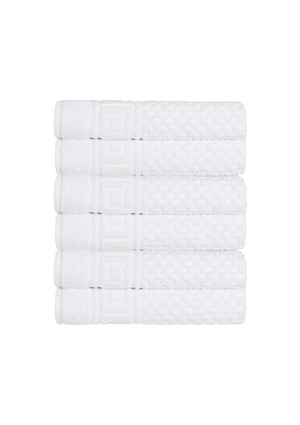 Anilsan 6'lı Beyaz Waffle Desenli El, Yüz Havlusu 75GR. - 30X50 CM,%100 Pamuk, Spa ve Otel Havlusu
