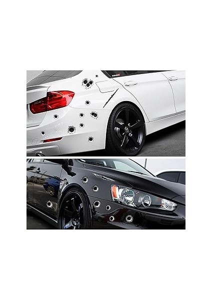 Mobee 3D Kurşun Delik Sticker Araba Motosiklet Araç 3D Çıkartma Sticker