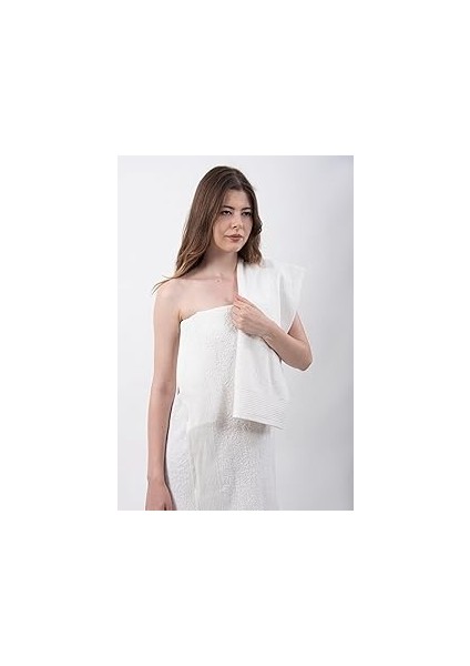 Güvenal 2 Li Banyo Havlu Seti Havlu Havlu Takımı Hamam Takımı Çeyiz Havlusu 523111, Beyaz, 50