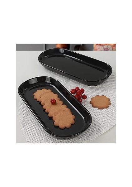 Keramika Siyah Noyan Kayık Tabak 2 Adet 26 cm