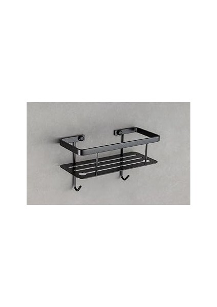System Banyo Duş Raf Sistemi Siyah Renk 152X112X260 mm