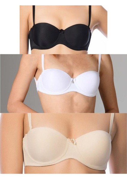 Kadın Destekli Ten Straplez Sütyen - 3520