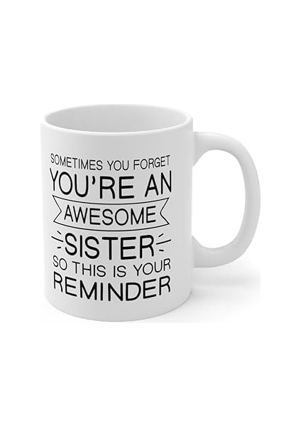 Print Dore Harika Kardeş Hediye Beyaz Seramik Kahve Kupa, Doğum Günü Hediyeleri, Ingilizce Kahve Ku