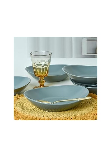 Keramika Mat Açık Yeşil Stella Yemek Tabağı 22 cm 6 Adet 324