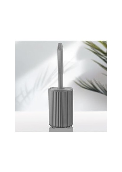 Sas Haus Silikon Tuvalet Fırçası Pratik Silikon Wc Klozet Fırçası Gri