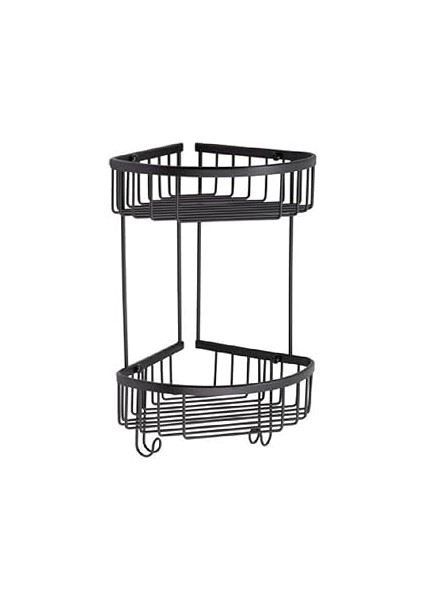 System Banyo Duş Raf Sistemi Siyah Renk 377X196X250 mm