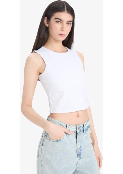 Regular Fit Basic Düz Bisiklet Yaka Beyaz Atlet F3534AX25SM modelleri