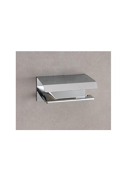 System Slımo Kapaklı Tuvalet Kağıtlığı Krom Renk 87X104X156 mm
