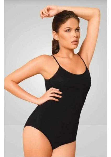 Kadın Siyah Ip Askılı Çıtçıtlı Zıbın