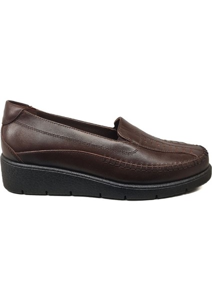 Kadın Hakiki Deri Sıkıştırılmış Köpük Taban Rahat Ultra Hafif Günlük Dolgu Topuk Ayakkabı NAPA-2000