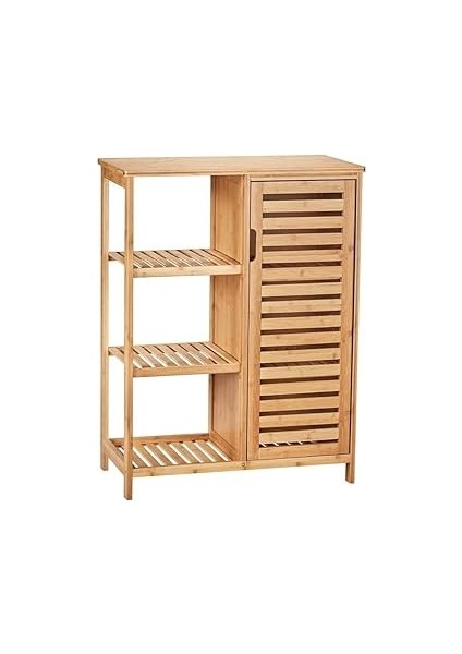 Orret Home Doğal Raflı Dolap – Çok Katlı Ahşap Raf Sistemi ile Banyo, Mutfak, Yatak Odası ve