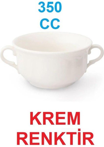 Krem Renk Çift Kulplu Çorbalık Porselen Çorba Kabı Çorba Dondurma Kasesi 12 cm 350 cc 1 Adet modelleri