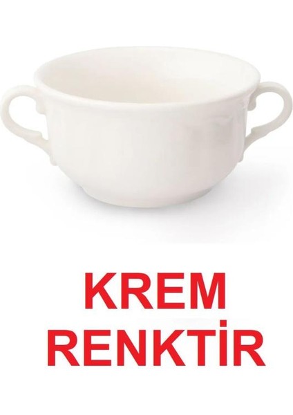 Krem Renk Çift Kulplu Çorbalık Porselen Çorba Kabı Çorba Dondurma Kasesi 12 cm 350 cc 1 Adet fırsatları