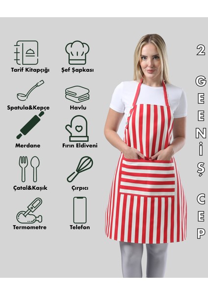 Boyun Ayarlı,sugeçirmez, Şef, Aşçı, Mutfak Önlüğü, Cafe, Barista, Kuaför, Ressam ve Çiçekçi Önlükleri, Kırmızı ve Beyaz Çizgili Önlük modelleri