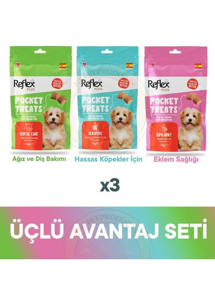 Pocket Treats 3lü Avantaj2 Köpek Ödül Maması 3X70GR