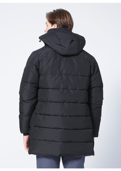 Carl Long Quilted Coat Otw Erkek Siyah Mont 22020156-02 fırsatları