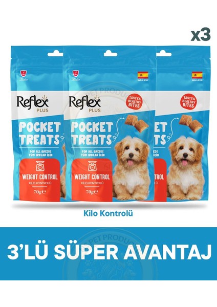 Pocket Treats Weight Control Köpek Ödül Maması 3lü Fırsat 3X70GR