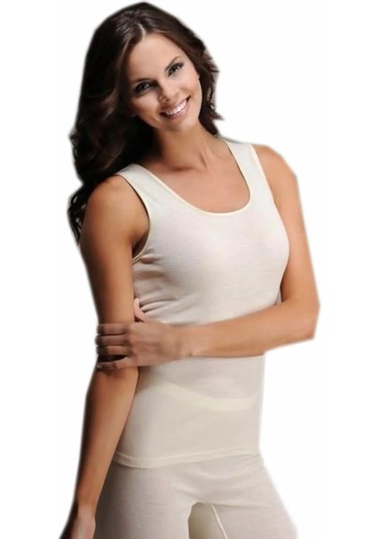 Kalınaskıatlet Kadın Yün Ribana Atlet % 75 Yün 25 Akrilik