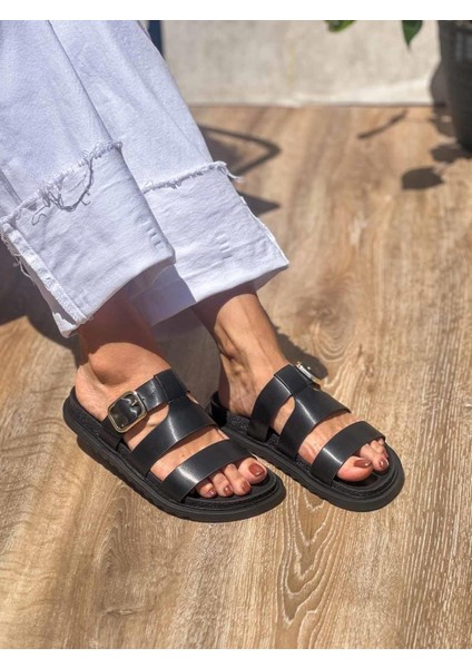 Arden Kemer ve Toka Detaylı Siyah Terlik fiyatları