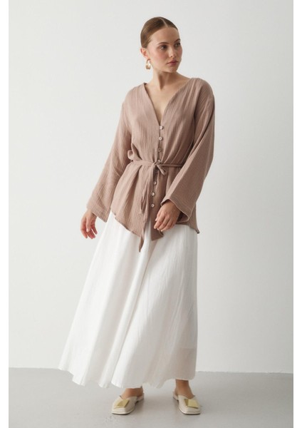 Vizon Çok Düğmeli Kimono