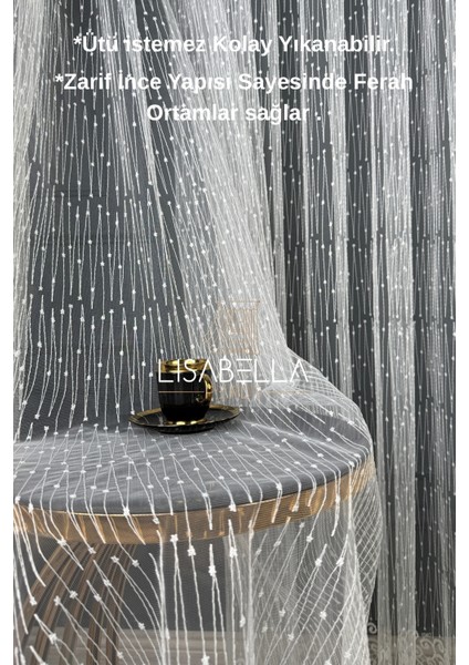 Zigzag Desen Brode Tül (1x2 Pile Dikişli) Ütü Istemez