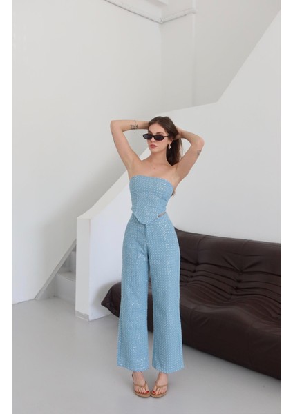 Mavi Pullu Kot Pantolon fiyatları