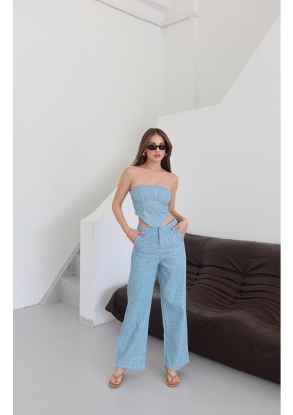 Mavi Pullu Kot Pantolon fırsatları