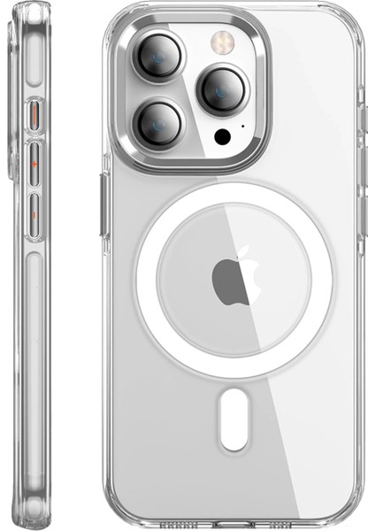 Iphone 15 Pro Max Kılıf Crystal Magsafe Kapak - Şeffaf Zrnet