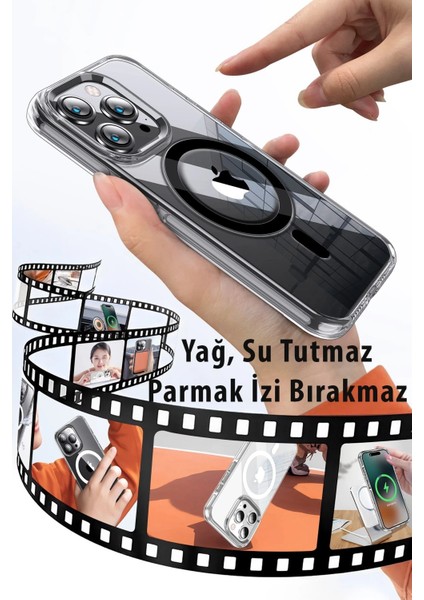 Iphone 15 Pro Max Kılıf Crystal Magsafe Kapak - Şeffaf Zrnet modelleri