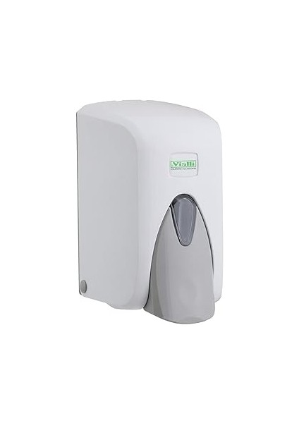 Vialli S5 Hazneli Sıvı Sabunluk - Sıvı Sabun Dispenseri - Sıvı Sabun Aparatı - 500 gr - Beyaz