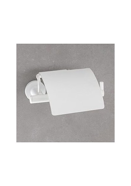 System Hoop Kapaklı Tuvalet Kağıtlığı Beyaz Renk 85X118X170 mm