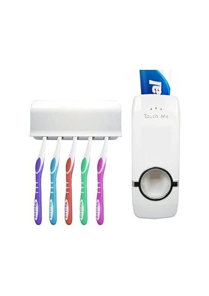 Mobee Otomatik Diş Macunu Sıkacağı 5 Adet Fırçalık Yeri Set