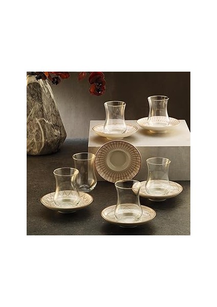 Sandro Moreno 1898 Davinci Beyaz 12 Parça Altı Kişilik Çay Seti 150 ml