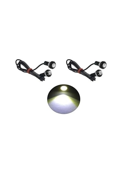 Uni̇chrome 4 Adet Beyaz Vidalı Kartal Gözü Eagle Eye Gündüz Ledi Ayna Altı Ledi Uyumlu