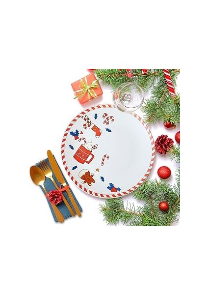 Keramika New Year Sevimli Noel Servis Tabağı 26 cm 21655