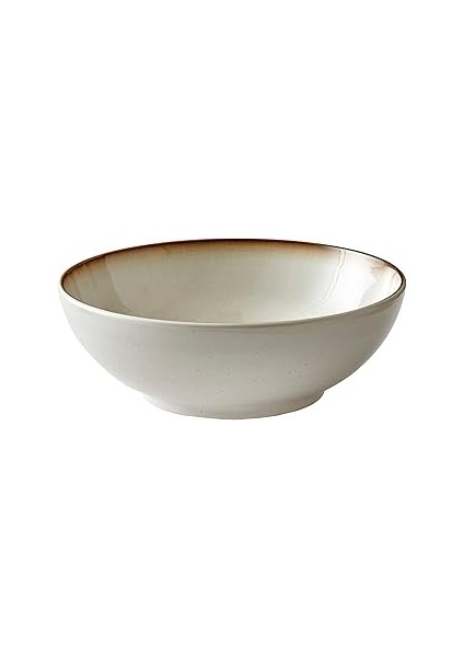 Bitz Salata Kasesi, Kase/taş Kase, Bulaşık Makinesinde Yıkanabilir, 30 cm Çapında, Krem/krem