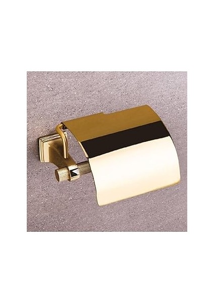 System Sparklıne Kapaklı Tuvalet Kağıtlığı Altın Rengi 88X95X156 mm