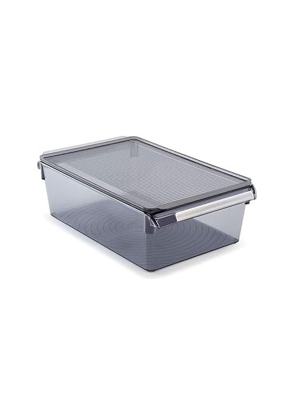 Primanova Kapaklıbanyo Mutfak Düzenleyici Raf Ps 325 * 205 * 100 mm Şeffaf Siyah M-E27-40-25K