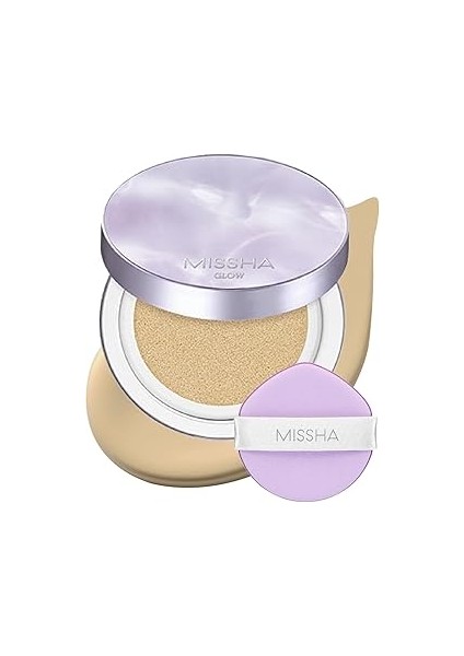 Yoğun Kapatıcı, Nemli ve Parlak Bitişli Cushion Glow Layering Fit Cushion NO21 Vanilla SPF50
