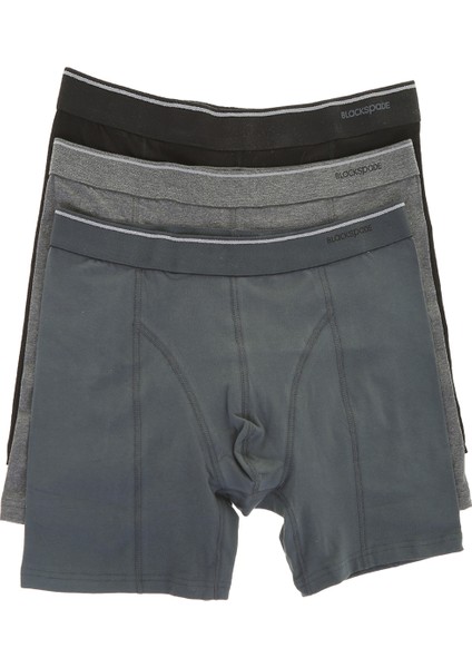 9683 ERKEK TENDER COTTON 3 LÜ SİYAH-ANTRA MELANJ-ANTRASİT BOXER
