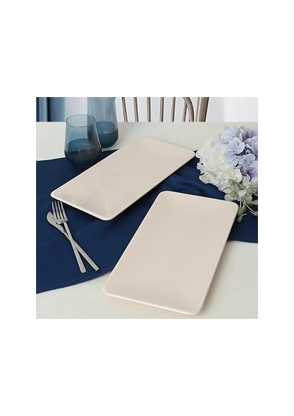Keramika Krem Siera Kayık Tabak 33 cm 2 Adet 030