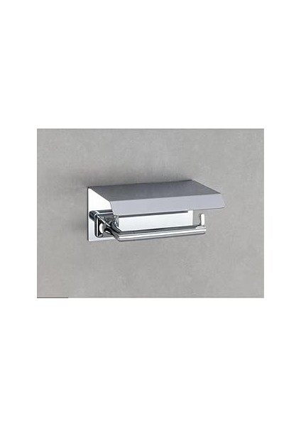 System Pruva Kapaklı Tuvalet Kağıtlığı Krom Renk 85X118X170 mm