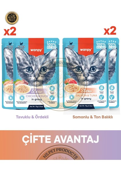 Pouch 4lü Avantaj Paketi Yavru Yaş Kedi Maması 4X70GR