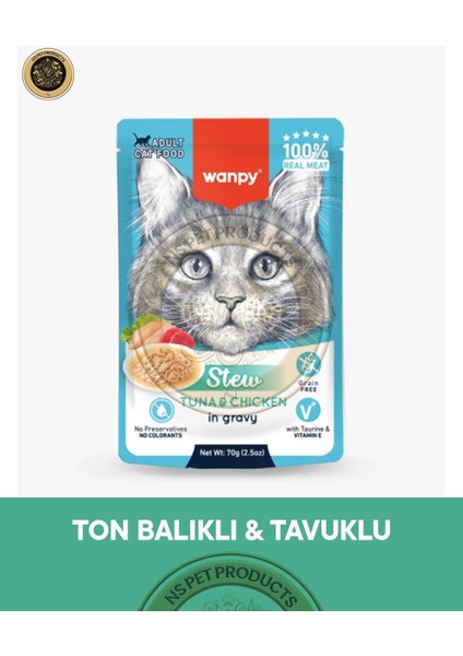 Pouch Ton-Tavuk Yaş Kedi Maması 3lü Fırsat 3X70GR