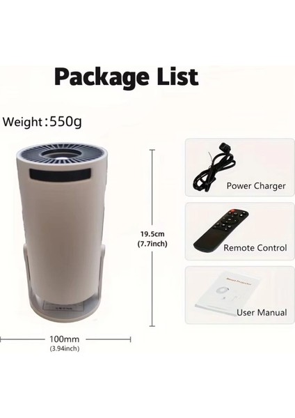 AMX100 Android 11 Mini Projektör | Wifi & Bluetooth Destekli | Akıllı Ev Sineması Projeksiyon Cihazı fiyatları