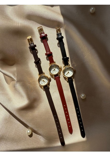 Retro Minimal Deri Kordon Vintage Kadın Kol Saati