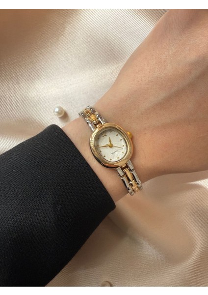 Retro Minimal Boncuk Kordon Vintage Kadın Kol Saati