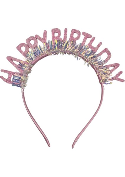 Pembe Happy Birthday Yazılı Taç ve Parti Gözlüğü fiyatları