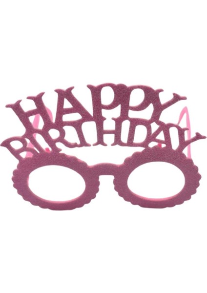 Pembe Happy Birthday Yazılı Taç ve Parti Gözlüğü modelleri
