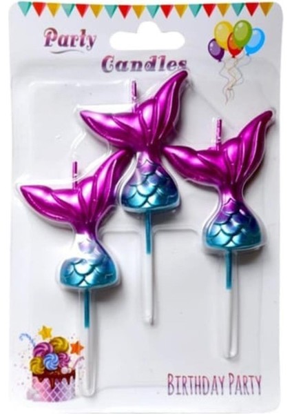 Lila Deniz Kızı 3'lü Kısa Mum fiyatları